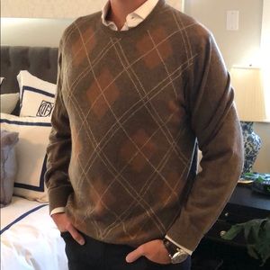 Brooks brothers 100% camel hair argyle sweater